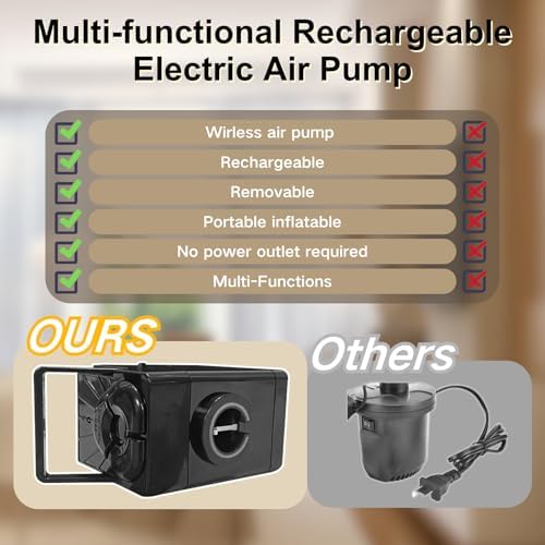 Thick Velvet Texture 18 Air Mattress with Built-In Pump for Camping Home