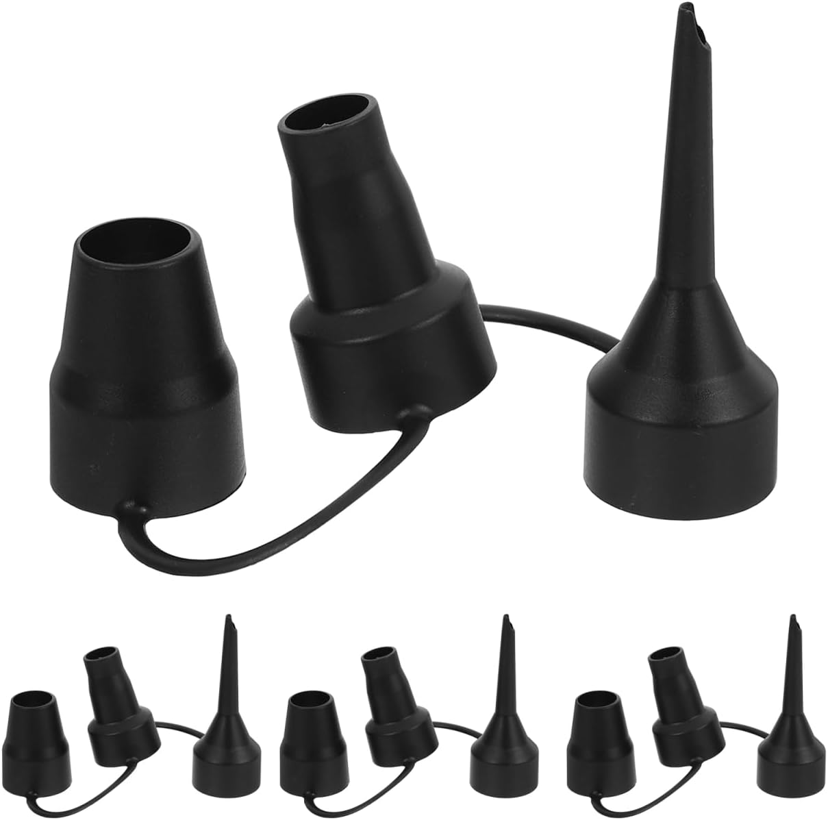 4Pcs Multi-Size Plastic Air Pump Nozzles - Portable Comfortable For Electric Inflators Air Beds Bikes More