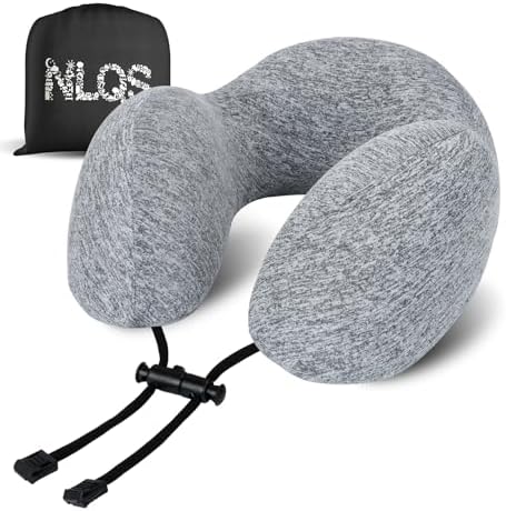 NLQS Airplane Travel Pillow Natural Latex Neck Support Gray