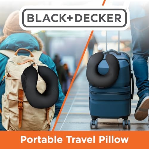 BLACKDECKER Ergonomic Memory Foam Travel Neck Pillow