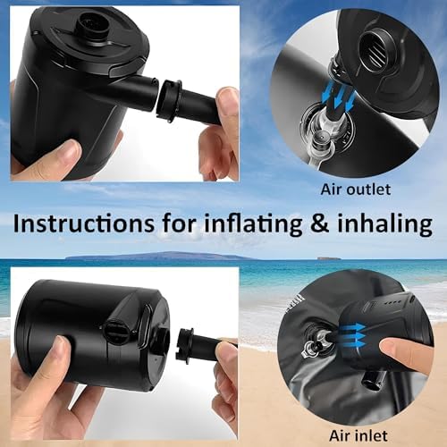 EAFC Electric Air Pump System 5200mAh Rechargeable 4000Pa Inflator for Air Mattresses Camping More