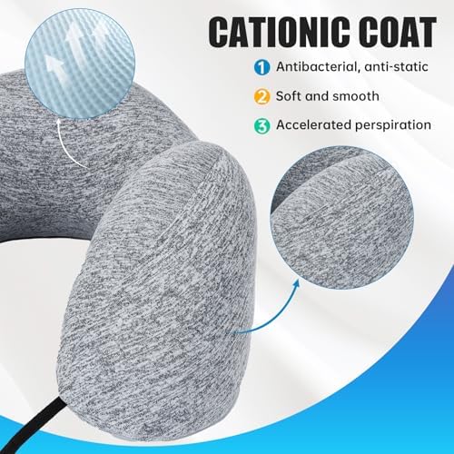 NLQS Airplane Travel Pillow Natural Latex Neck Support Gray