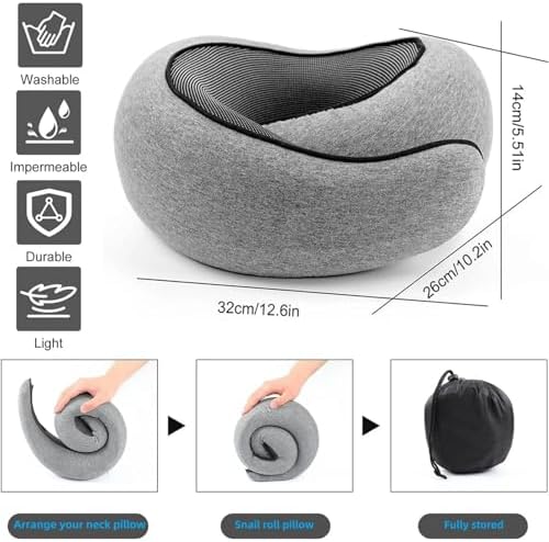 Travel Pillow for 360 Comfort Memory Foam Neck Pillow Ergonomic Design 2024 New Design