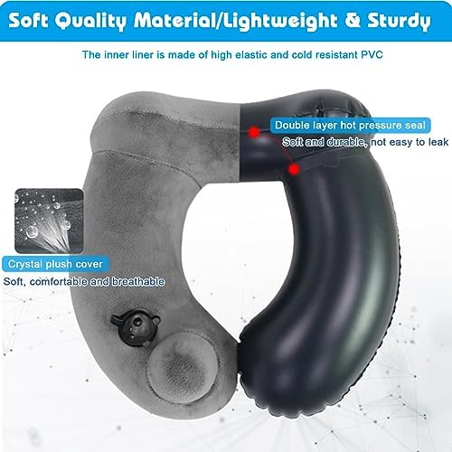 VOPHIA Inflatable Airplane Footrest Neck Pillow