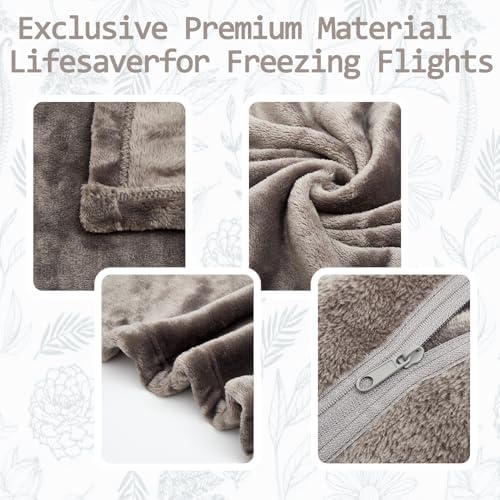 Premium 2-in-1 Travel Blanket Soft Travel Pillow for Plane Car Office Gray