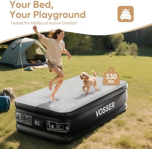 VOSSER Twin Air Mattress with Built-in Pump