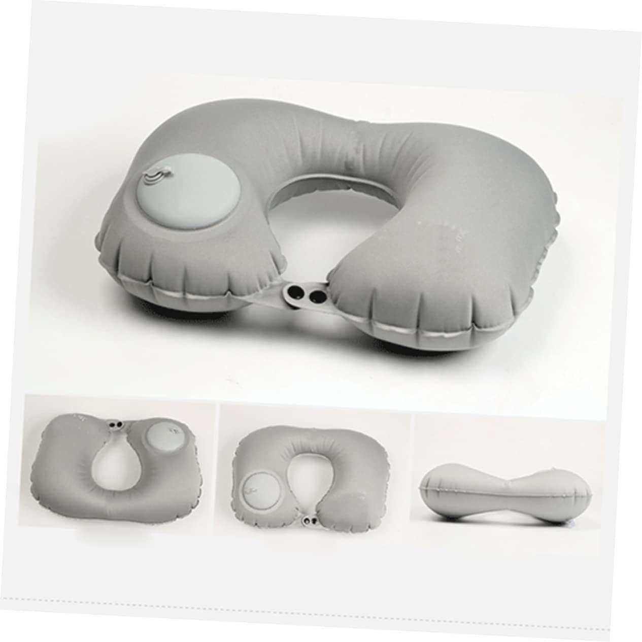 U-Shaped Neck Pillow with Automatic Inflator 2-Piece Set for Travel Comfort
