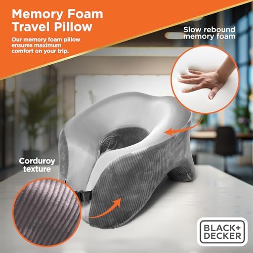 BLACKDECKER Memory Foam Travel Neck Pillow