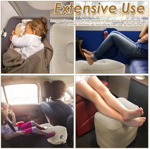 Falemusic Inflatable Travel Pillow Adjustable Height for Adults and Kids Perfect for Airplane Car and Office Use