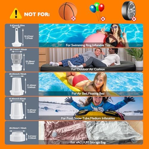 AGPTEK Mini Rechargeable Cordless Air Pump with LED Light for Camping Hiking and More