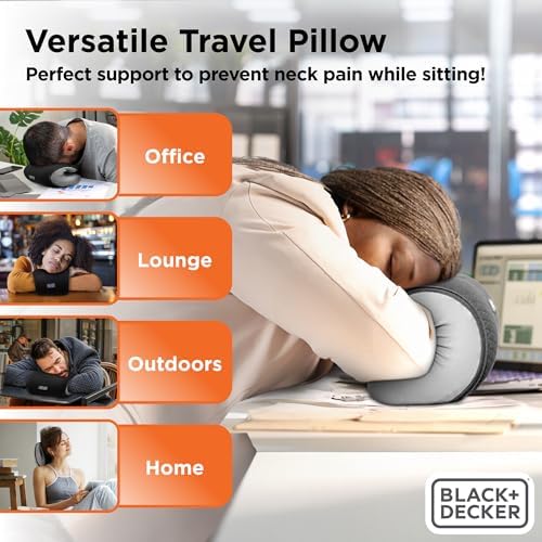 BlackDECKER Travel Neck Pillow - Ergonomic Support for Airplane Use