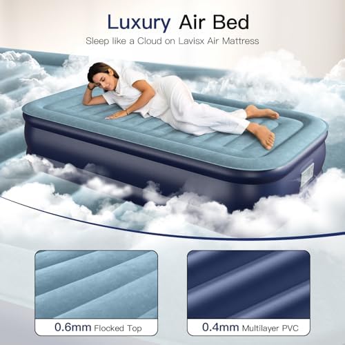 Compact Luxury Inflatable Air Mattress for Twinned Sleepers - Built-in Pump Auto-Stop and More