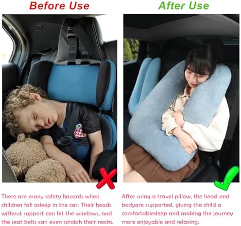 Kids Travel Pillow - Rainbow Pink