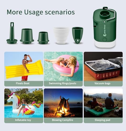 Mini Portable Battery Air Pump Rechargeable Compact for Travel Camping