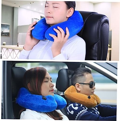 U-Shaped Travel Pillow Neck Support Ergonomic Design for Airplanes Trains Home Use Fast Inflated in Seconds