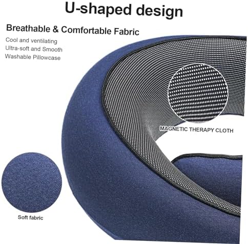 SOLUSTRE Shaped Memory Travel Pillow for Airplane and Car Comfort