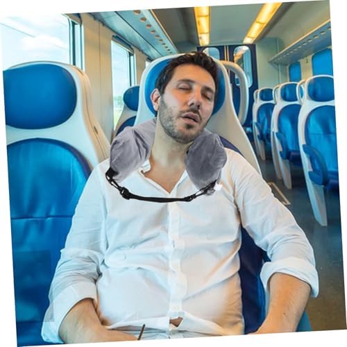Stash-Ready Travel Neck Pillow with Built-In Sack Portable for Airplane Hotel or Carbine Use