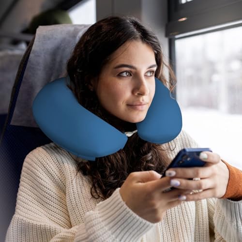 Ergonomic Travel Neck Pillow Memory Foam Neck Support for Airplane Car Plane Travel