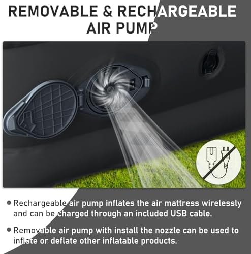 EKEPE 18-in Air Mattress with Headboard - Perfect for Camping and Home Use