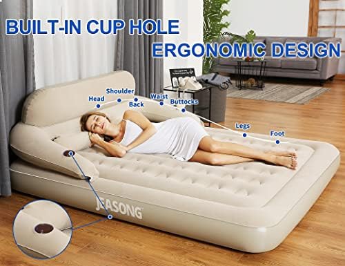 Ergonomic Air Mattress for Home Camp or Guest Use