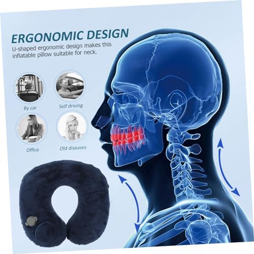 Head neck comfort inflable pillow for airplane travel