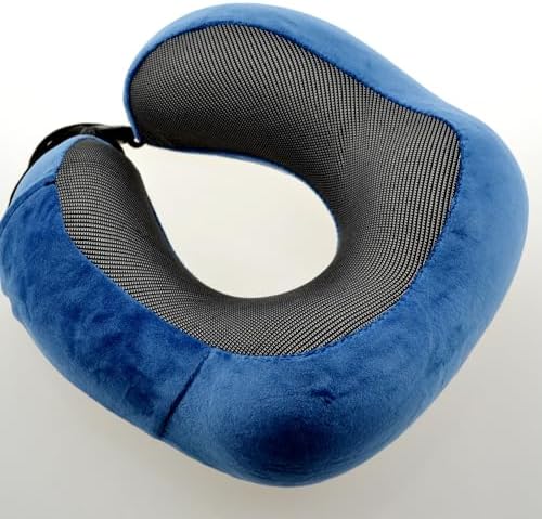 Bi-Trust U-Shape Memory Foam Travel Pillow Neck Support Light Blue