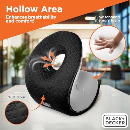 BlackDECKER Travel Neck Pillow - Ergonomic Support for Airplane Use