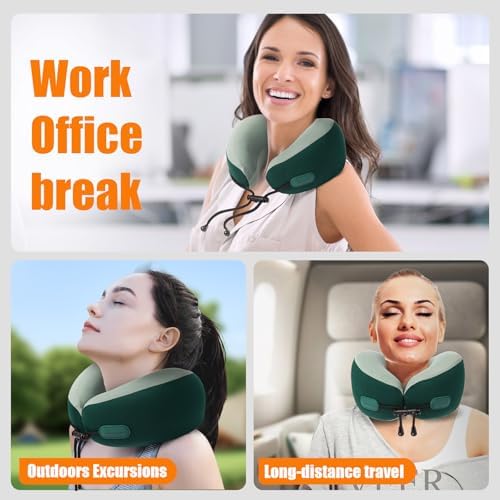 Ergonomic Memory Foam Travel Pillow for Airplanes