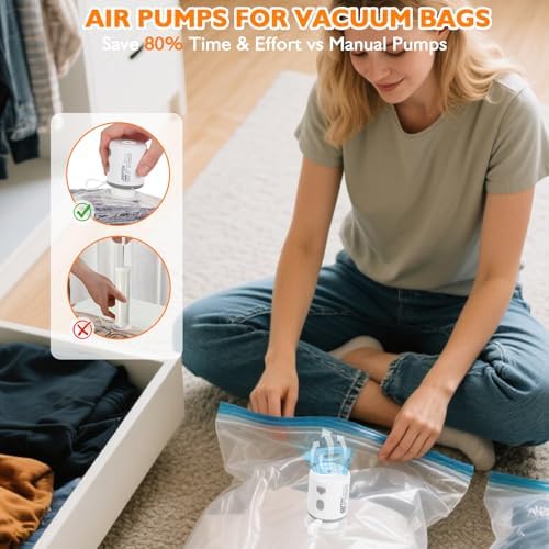 AGPTEK Mini Rechargeable Cordless Air Pump with LED Light for Camping Hiking and More