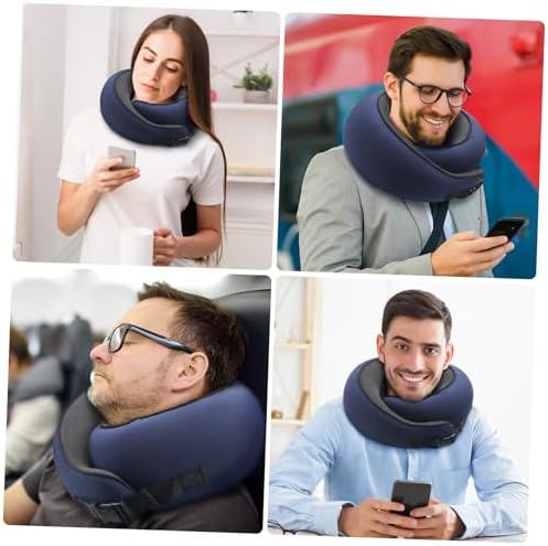 SOLUSTRE Shaped Memory Travel Pillow for Airplane and Car Comfort