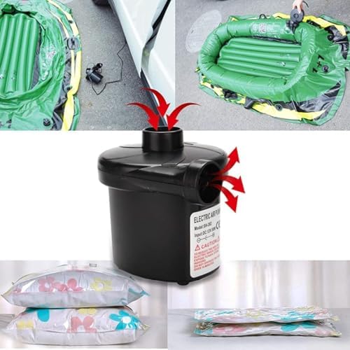 Electric Air Pump 2 in 1 Inflate Deflate with 3 Nozzles 230V12V