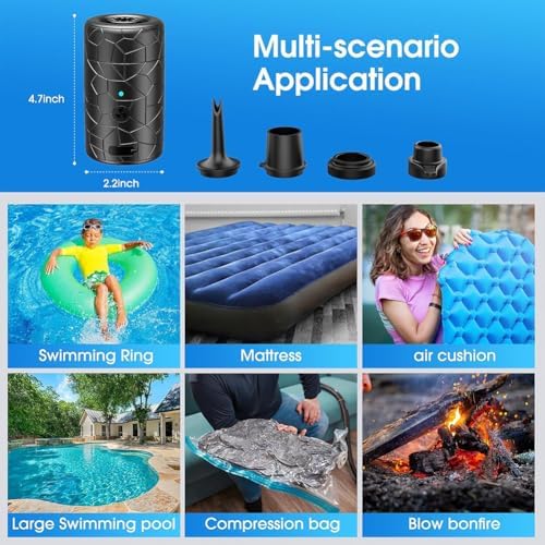 Fast Portable 4000mAh Air Pump for Inflatable Mattresses