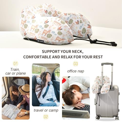 Gredecor Memory Foam Travel Neck Pillow for Air Car and Office Use