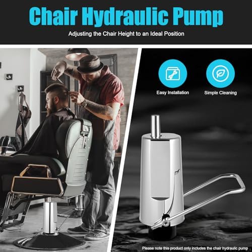 Mocuceom Barber Chair Hydraulic Pump with 43 Inch Height Adjustment Silver