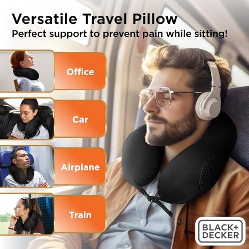BLACKDECKER Ergonomic Memory Foam Travel Neck Pillow