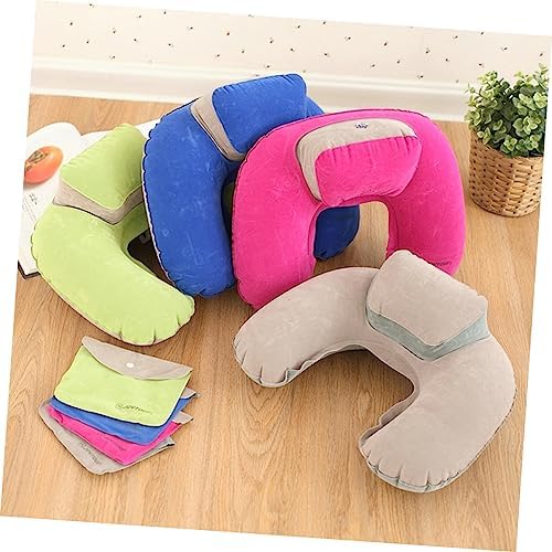 TOGEVAL Inflatable U-Shaped Travel Pillow with Earplugs for Camping Compact Design