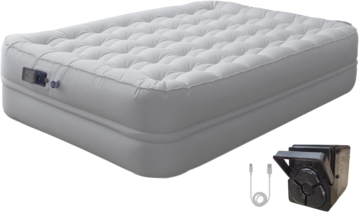 Luxury King Enjoyment - air bed with cooling premium pongee fabric triple-layered waterproofness and efficient pump