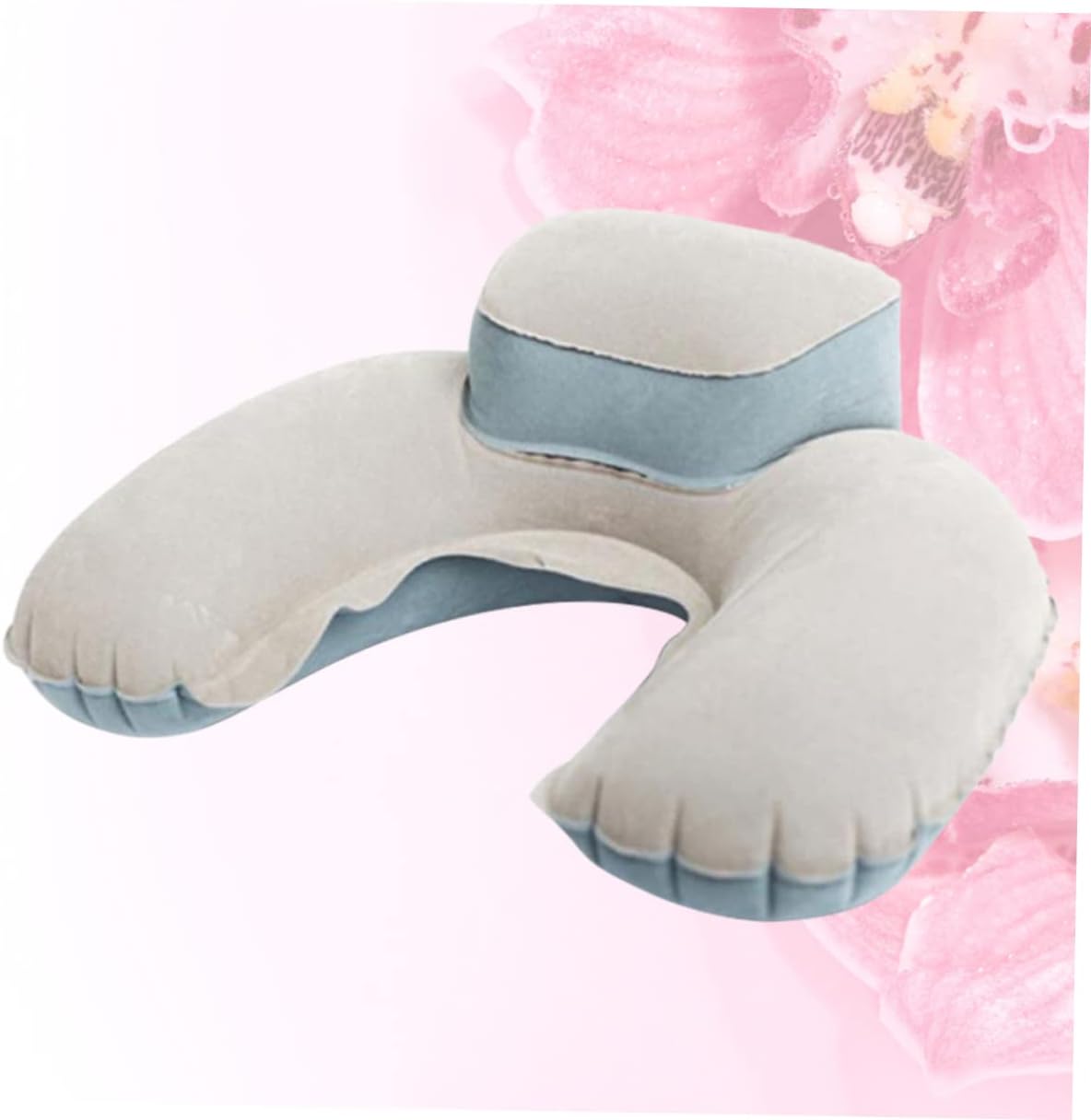 ERINGOGO Inflatable Nap Pillow with Earplug Grey for Memory Foam Travel Camping Outdoor U-Shaped