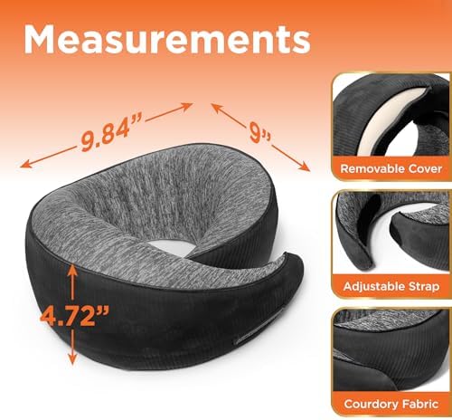 Cooling Memory Foam Travel Pillow - Ergonomic Neck Support
