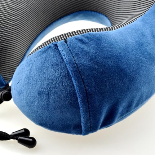 Bi-Trust U-Shape Memory Foam Travel Pillow Neck Support Light Blue