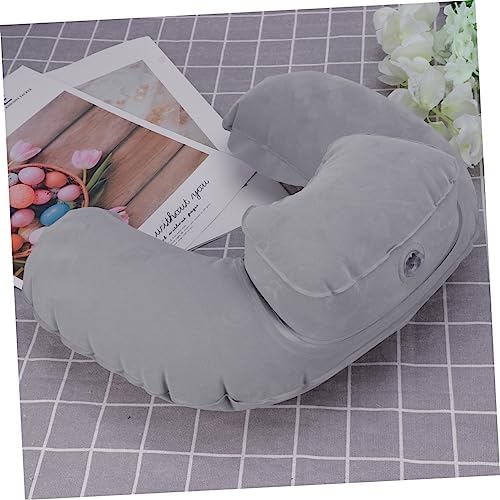Zerodeko Ergonomic Inflatable Pillow for Travel Neck and Back Support Grey