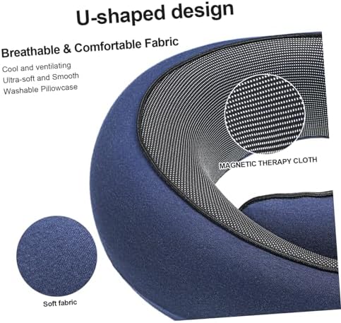 Amosfun Neck Travel Pillow with Straps Memory Headrest for Airplanes Cars