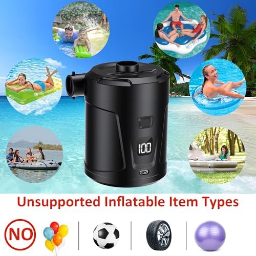 EAFC Electric Air Pump System 5200mAh Rechargeable 4000Pa Inflator for Air Mattresses Camping More