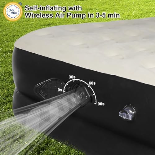 Luxury 18-inch Air Mattress with Built-in Wireless Pump Integrated Headboard