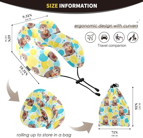 ALAZA Necks Travel Pillow Memory Foam Soft Washable Cover