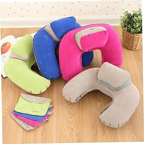 Inflatable U-Shape Travel Pillow with Earplugs Neck Support