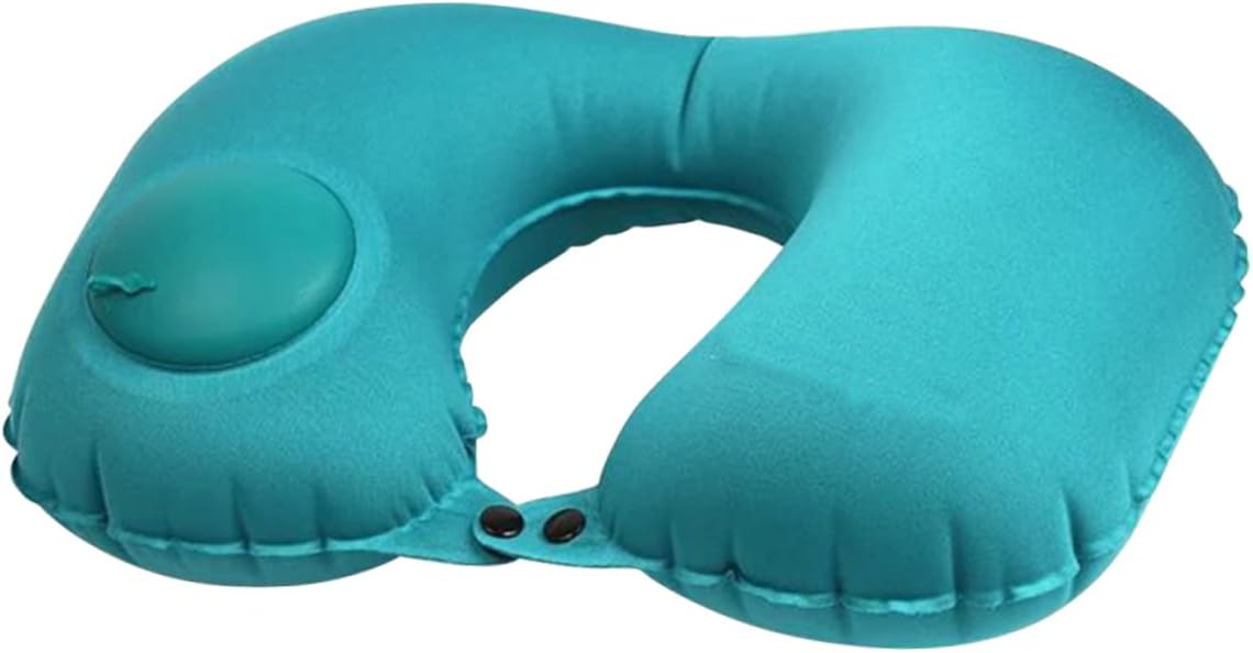 2-Piece Neck Cushion Inflatable Travel Pillow for Airplane - Comfortable Support for Travel Neck and Easy Use