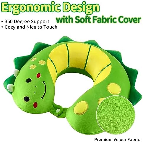 Dinosaur Travel Pillow for Kids with Memory Foam and Sleep Mask 1