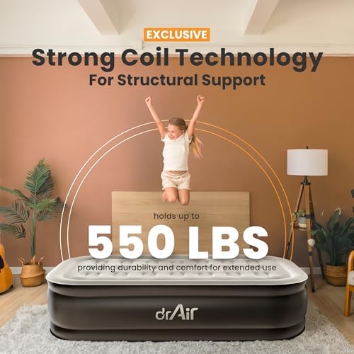 Dr Air Twin Air Mattress 18 Inflatable Bed for Home Camping Guests