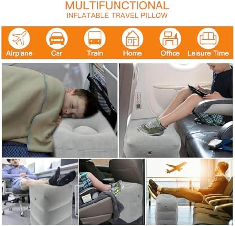 Adjustable Inflatable Airplane Foot Rest for Kids and Adults